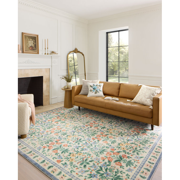 Rifle Paper Co X Loloi Eden Mughal Garden Cream Rug Feat CloudPile 